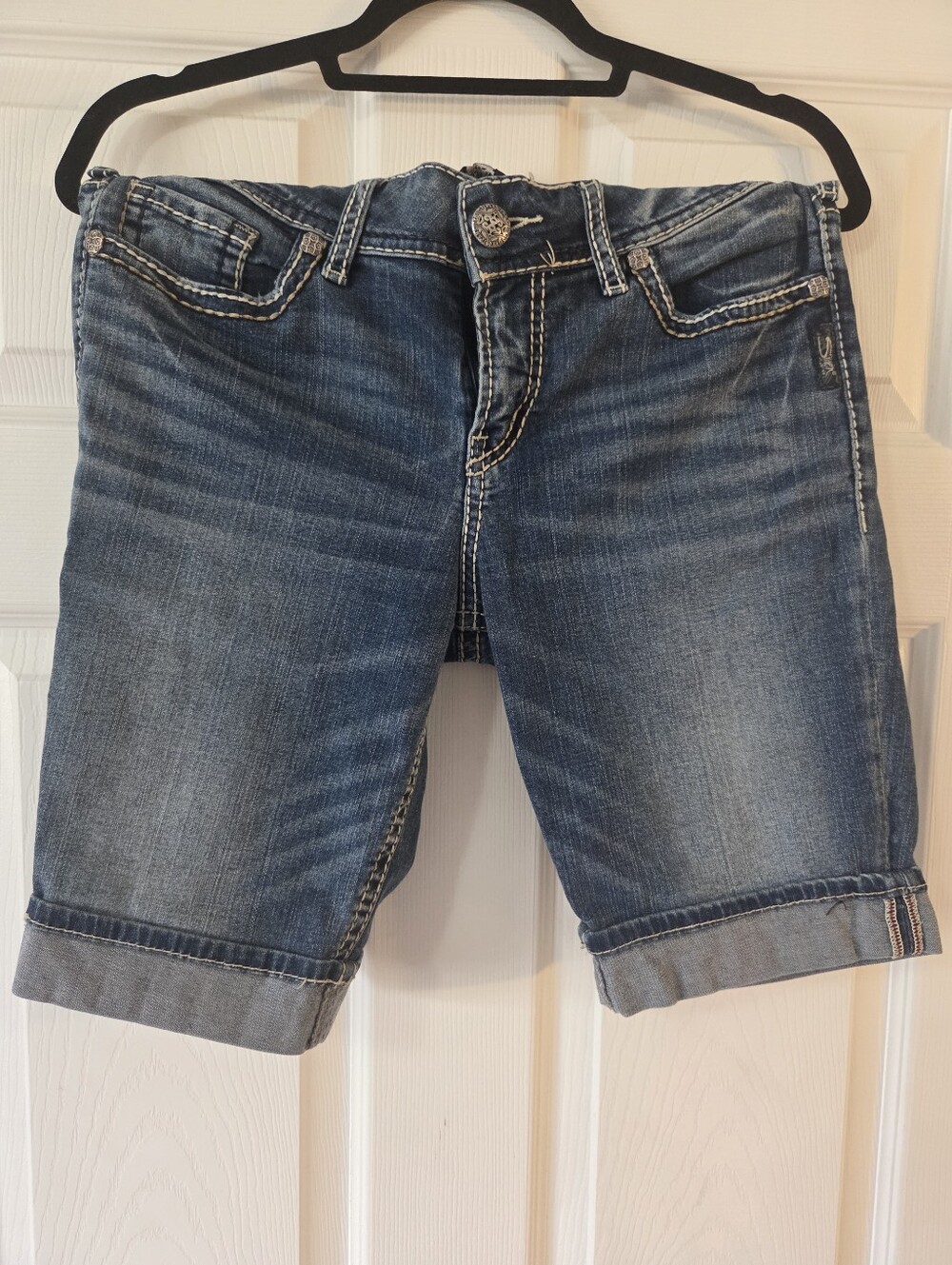 Silver Suki Mid Bermuda Shorts Jeans 29 W 11 L